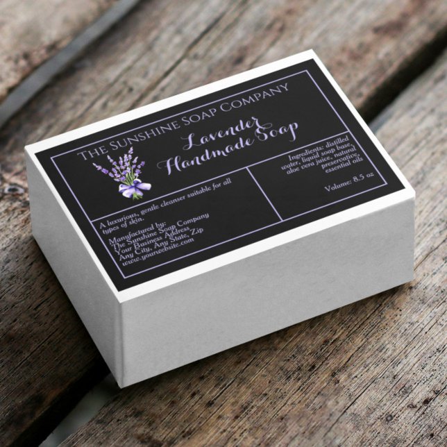 Pour Bocaux Étiquette de savon Black Lavender imperméable (Créateur téléchargé)