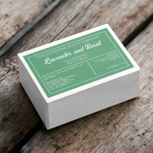 Pour Bocaux Étiquette de savon vert et blanc imperméable