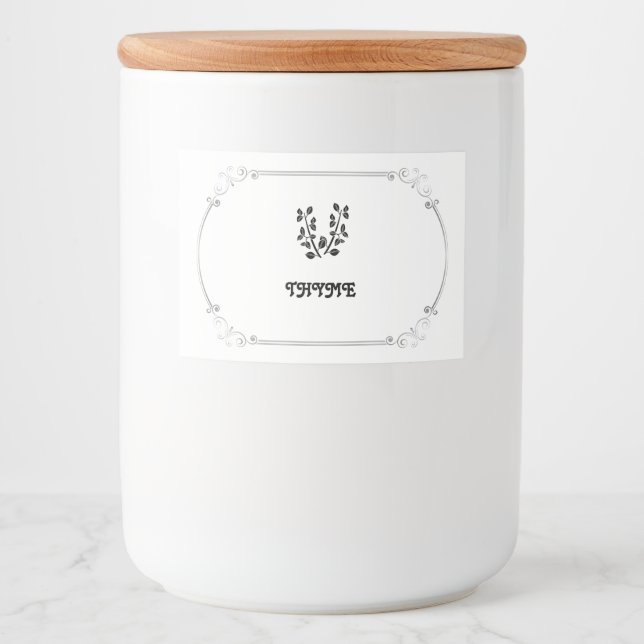 Pour Bocaux Étiquette d'épices de thym (Devant)