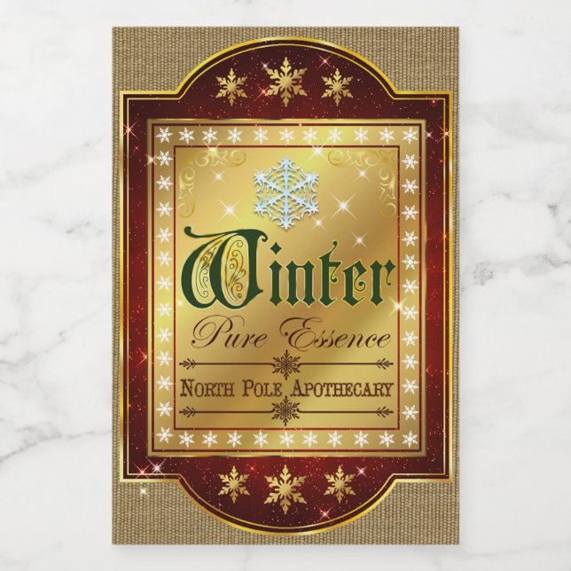 Pour Bocaux Étiquette d'Essence hivernale de Noël (Étiquettes simples)