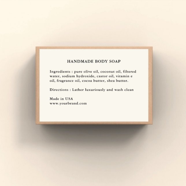 Pour Bocaux Étiquette d'ingrédients de savon faits main (Créateur téléchargé)