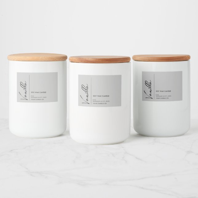 Pour Bocaux Étiquette élégant moderne à bougie (Bouteilles)