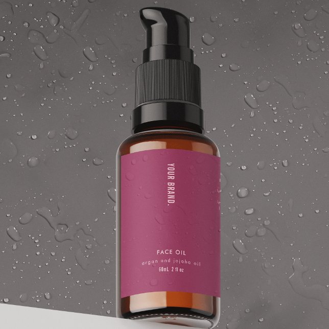 Pour Bocaux Étiquette Étanche Flacon Compte-Gouttes 2oz Rose M (Modern waterproof product label  - great for 2 OZ skincare and cosmetics bottles *verify size)