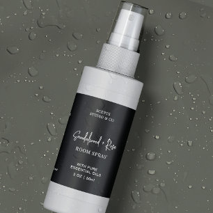 Pour Bocaux Étiquette imperméable minimal Black Room Spray Bot