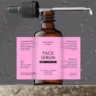 Pour Bocaux Étiquette imperméable moderne rose 2 OZ Bouteille