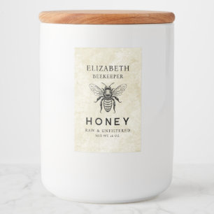Pour Bocaux Étiquette miel avec abeille à miel et arrière - pl