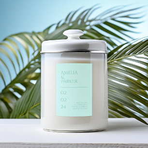Pour Bocaux Étiquette minimaliste de Mariage vert
