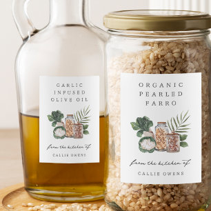 Pour Bocaux Étiquette personnalisée de style marché fermier ru