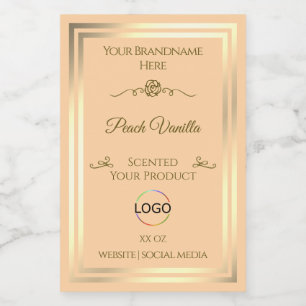 Pour Bocaux Étiquette produit Light Peach avec cadre et logo G