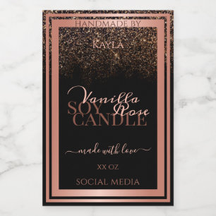 Pour Bocaux Étiquette Rose or  noir classique