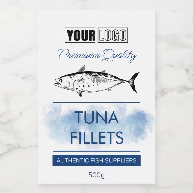 Pour Bocaux Filets de poisson de thon Étiquette de produit ave (Étiquettes simples)