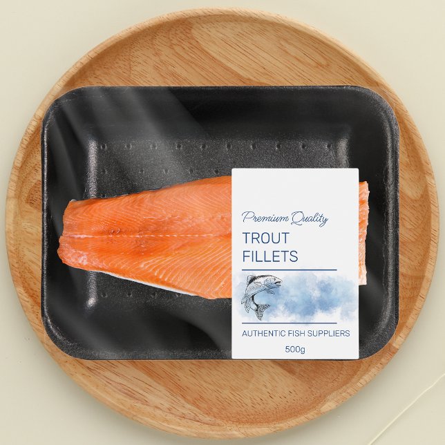 Pour Bocaux Filets de poisson truite Étiquette de produit (Créateur téléchargé)