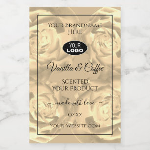 Pour Bocaux Floral Étiquette Beige Rose couleur crème Logo