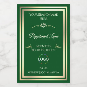 Pour Bocaux Forêt Vert produit Étiquette Gold Frame avec logo