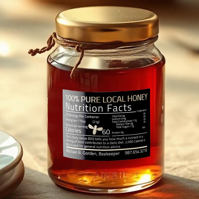 Pour Bocaux Honey Nutrition Facts Little Bee Étiquette aliment (Créateur téléchargé)