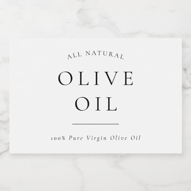 Pour Bocaux Huile d'olive moderne ou étiquette alimentaire (Étiquettes simples)