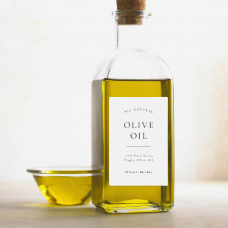Pour Bocaux Huile d'olive moderne ou étiquette alimentaire