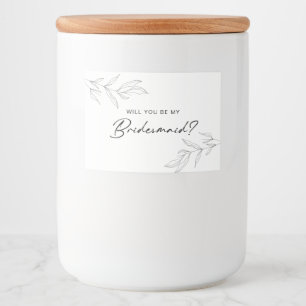 Pour Bocaux Ligne Art Foliage Bridesmaid Étiquette de bougie