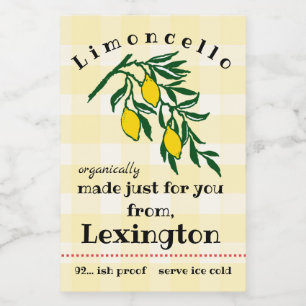 Pour Bocaux Limoncello Étiquette bouteille de citron bio