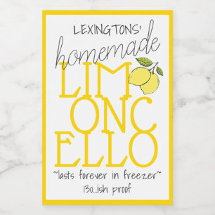 Pour Bocaux Limoncello Étiquette de bouteilles maison  
