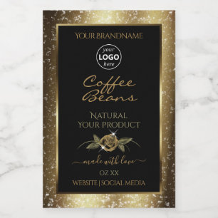 Pour Bocaux Logo Étiquette de produits Brown de luxe noir et o