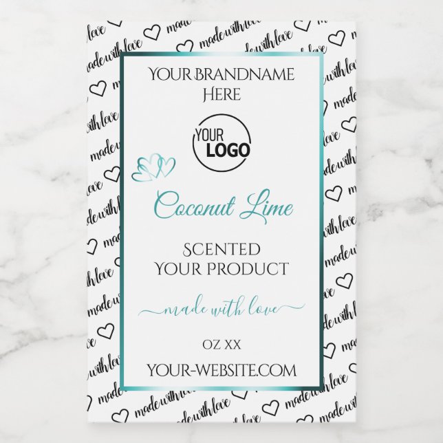 Pour Bocaux Logo Turquoise du Étiquette de produits Cloud noir (Étiquettes simples)