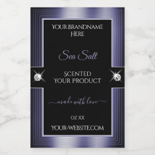 Pour Bocaux Luxueux noir bleu brillant Étiquette de produit br