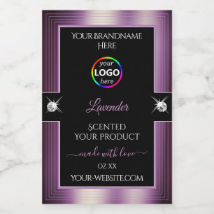 Pour Bocaux Luxueux noir brillant violet avec logo Étiquette p