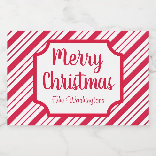 Pour Bocaux Menthe poivrée Noël Boisson Étiquette de cuisine (Étiquettes simples)