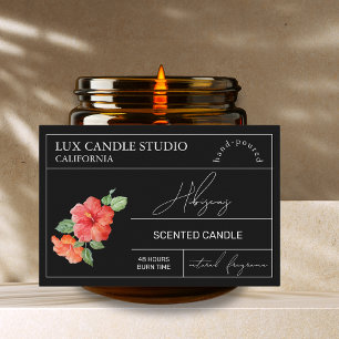 Pour Bocaux Minimal Élégant Hibiscus bougie Étiquette Jar