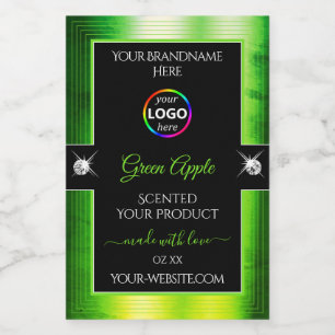 Pour Bocaux Noble noir marbré vert avec logo Étiquette produit