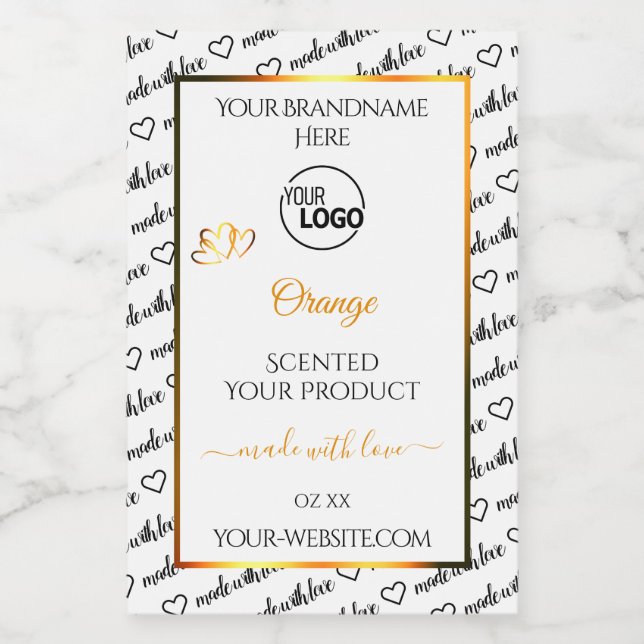 Pour Bocaux Noir Blanc Cloud Orange Produit Logo Étiquette (Étiquettes simples)