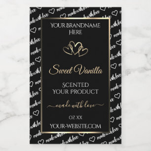 Pour Bocaux Noir Blanc Cloud Produit Étiquette Gold Frame
