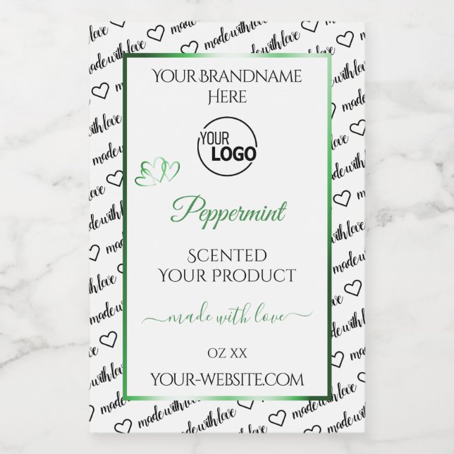 Pour Bocaux Noir Blanc Cloud Produit Étiquette Logo Vert (Étiquettes simples)