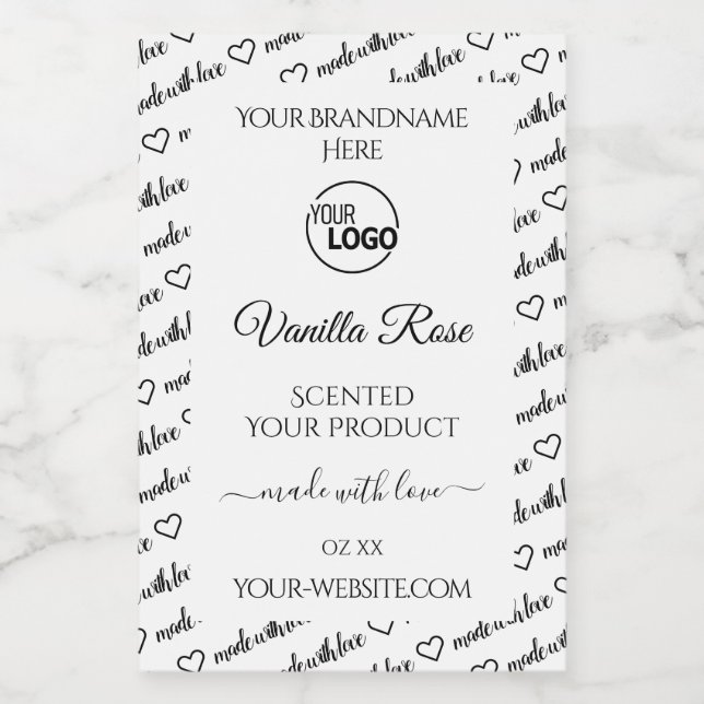 Pour Bocaux Noir et blanc Cloud Étiquette de produit avec logo (Étiquettes simples)