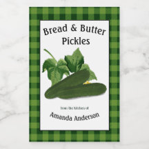 Pain & Beurre Pickets Plaid V Étiquette alimentair