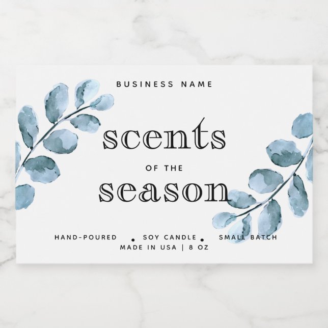 Pour Bocaux Parfums de saison aquarelle bougie Étiquette Desig (Étiquettes simples)