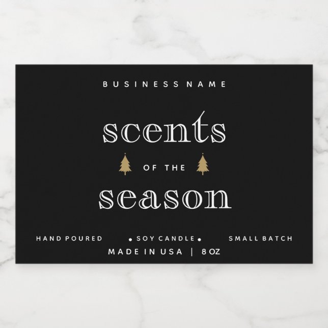 Pour Bocaux Parfums de saison Noël Bougie Étiquette Design (Étiquettes simples)