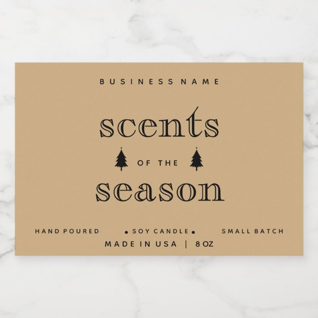 Pour Bocaux Parfums de saison Noël Bougie Étiquette Design (Étiquettes simples)