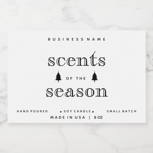 Pour Bocaux Parfums de saison Noël Bougie Étiquette Design (Étiquettes simples)