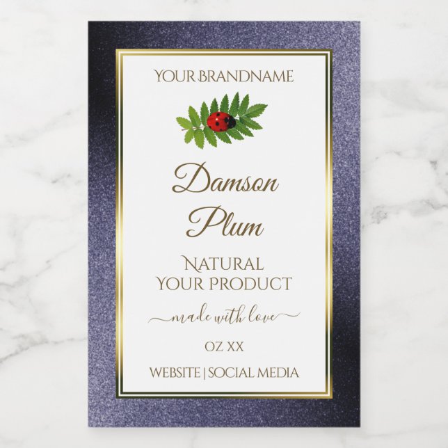 Pour Bocaux Parties scintillant bleu foncé Étiquette de produi (Étiquettes simples)