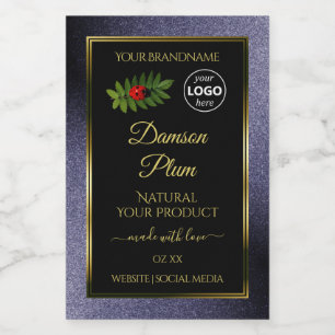 Pour Bocaux Parties scintillant bleue Black Gold Étiquette de