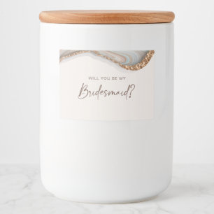 Pour Bocaux Porte en marbre de pierre Bridesmaid Étiquette de