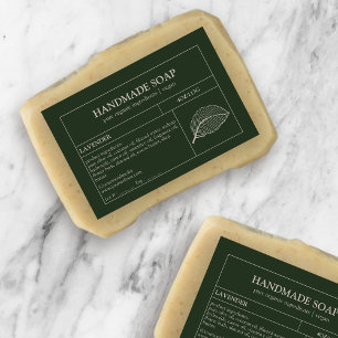 Pour Bocaux Produit moderne Étiquette de savon cosmétique vert