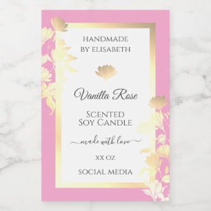 Pour Bocaux Produits floraux rose et blanc Étiquette Fleurs d'