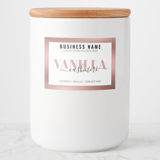 Pour Bocaux Rose Gold Candle Étiquette Modèle Étiquette de lux (Devant)