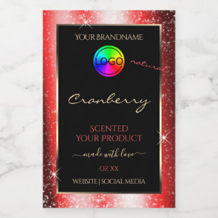 Pour Bocaux Ruby Red Parties scintillant Frame Étiquette produ