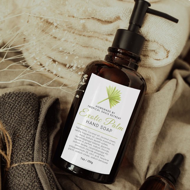 Pour Bocaux Savon de beauté étiquette palme tropicale logo ou  (Créateur téléchargé)