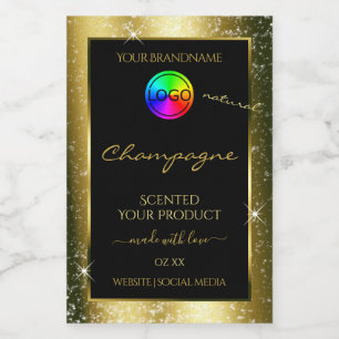 Pour Bocaux Shimmery Gold Parties scintillant Cadre Étiquette