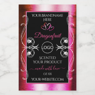 Pour Bocaux Shimmery Pink Black Product Étiquette Diamonds Log